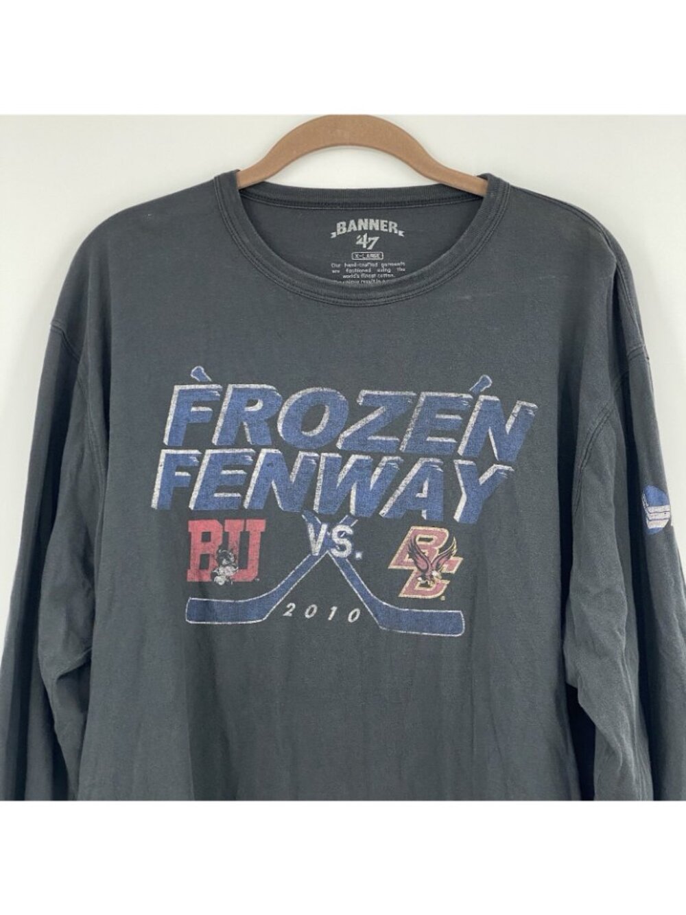 Boston College Frozen Fenway 2010 Hockey East '47 Twins Long Sleeve T-shirt XL - Picture 8 of 12